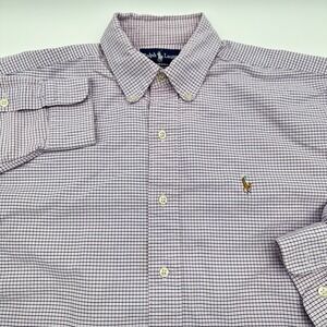 Ralph Lauren Blake Shirt Men's Medium long Sleeve Button Down Purple Checkered